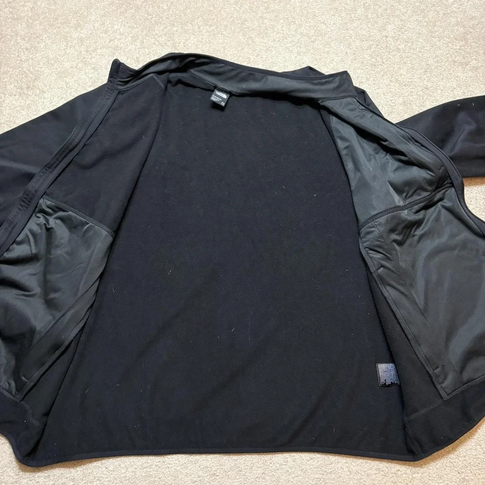 The North Face Jacket Mens 3XL Black Softshell Zip Fleece Lined Hiking Outdoor